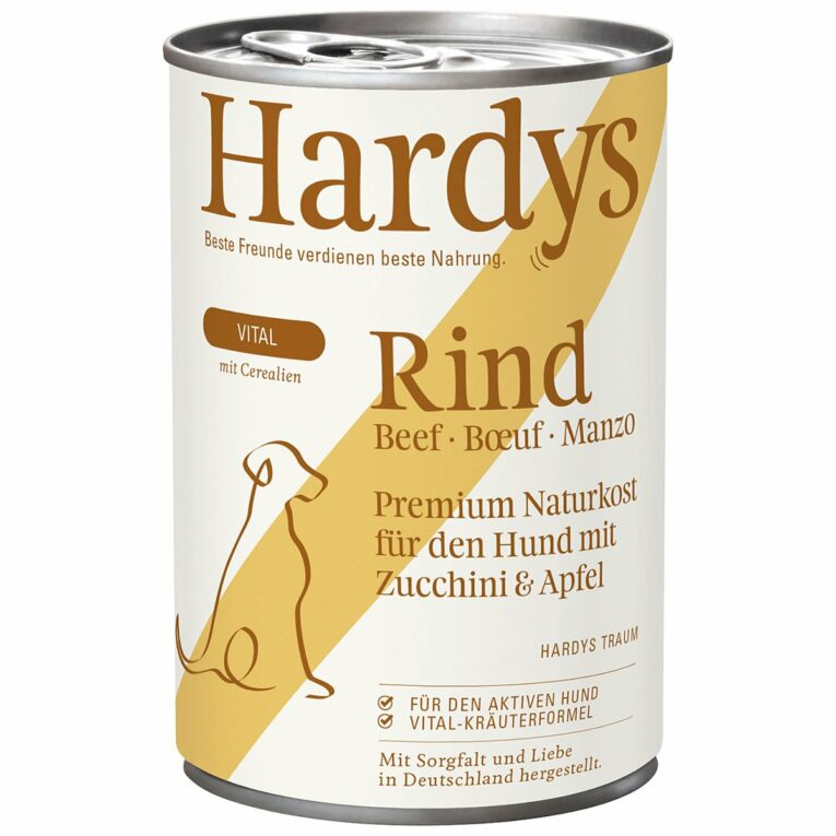 Günstig Hardys VITAL Rind mit Zucchini & Apfel 12x400g i mPreisvergleich in unserem Onlineshop auf Hundeliebe-shop.de kaufen.