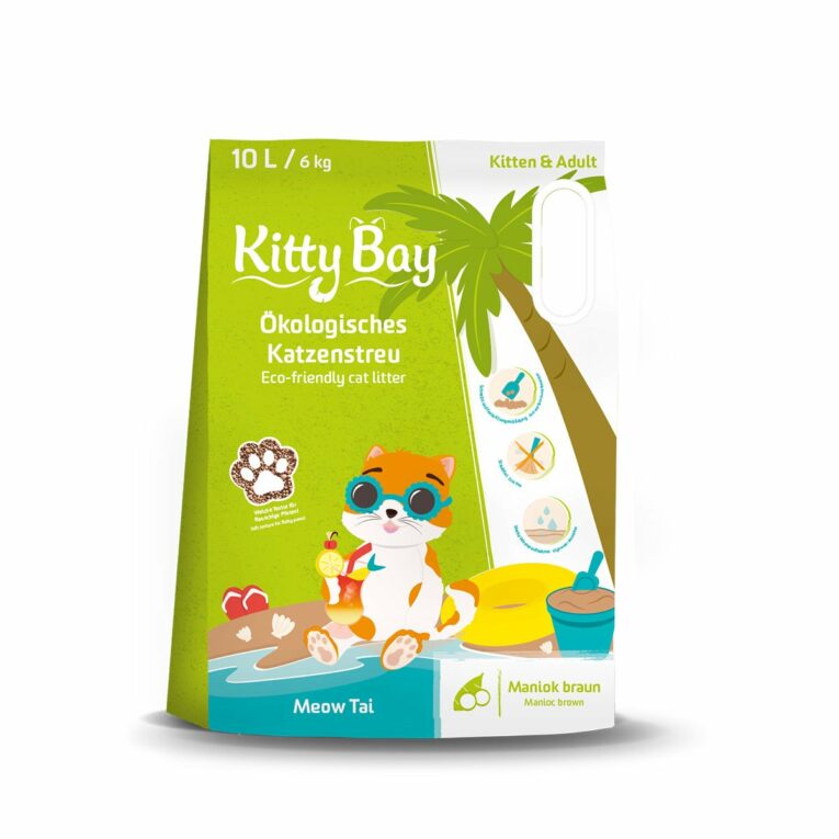 Günstig Kitty Bay Ökologische Katzenstreu – Meow Tai – Maniok braun 10L i mPreisvergleich in unserem Onlineshop auf Hundeliebe-shop.de kaufen.