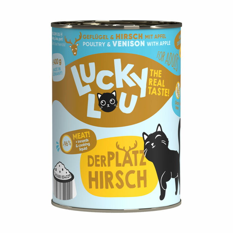Günstig Lucky Lou Lifestage Adult Geflügel & Hirsch 6x400g i mPreisvergleich in unserem Onlineshop auf Hundeliebe-shop.de kaufen.