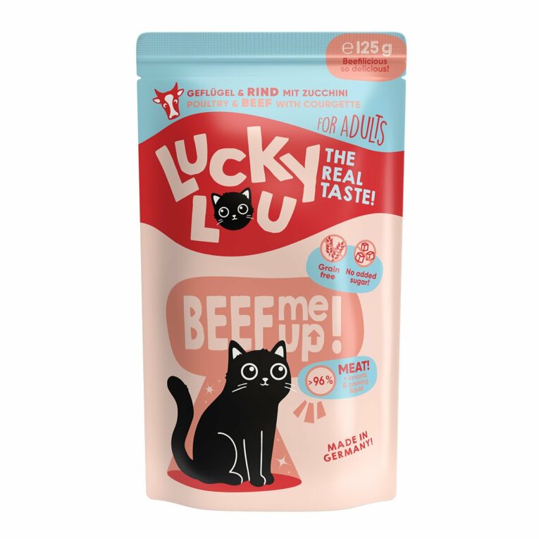 Günstig Lucky Lou Lifestage Adult Geflügel & Rind 16x125g i mPreisvergleich in unserem Onlineshop auf Hundeliebe-shop.de kaufen.