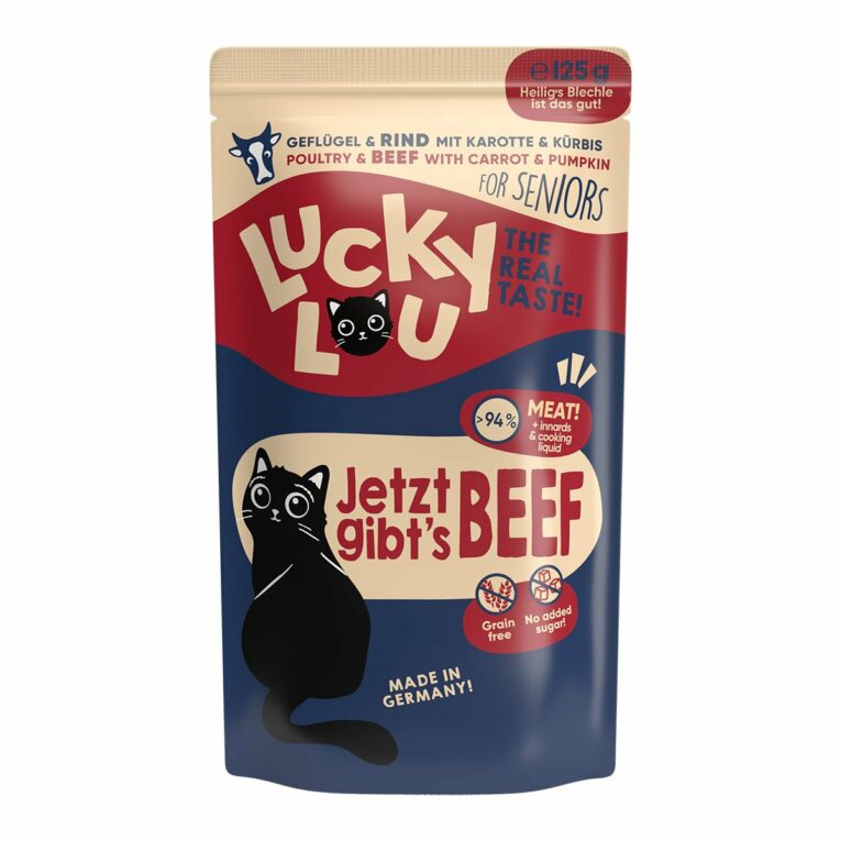 Günstig Lucky Lou Lifestage Senior Geflügel & Rind 16x125g i mPreisvergleich in unserem Onlineshop auf Hundeliebe-shop.de kaufen.