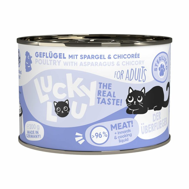 Günstig Lucky Lou Lifestage Sterilized Geflügel 24x200g i mPreisvergleich in unserem Onlineshop auf Hundeliebe-shop.de kaufen.