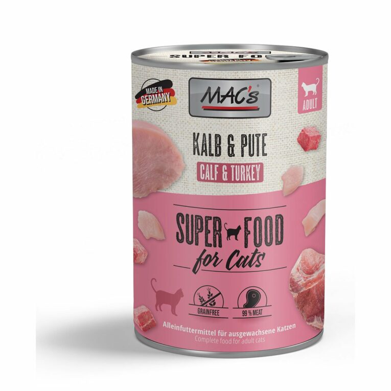 Günstig MAC’s Cat Fleischmenü Kalb und Pute 12x400g i mPreisvergleich in unserem Onlineshop auf Hundeliebe-shop.de kaufen.