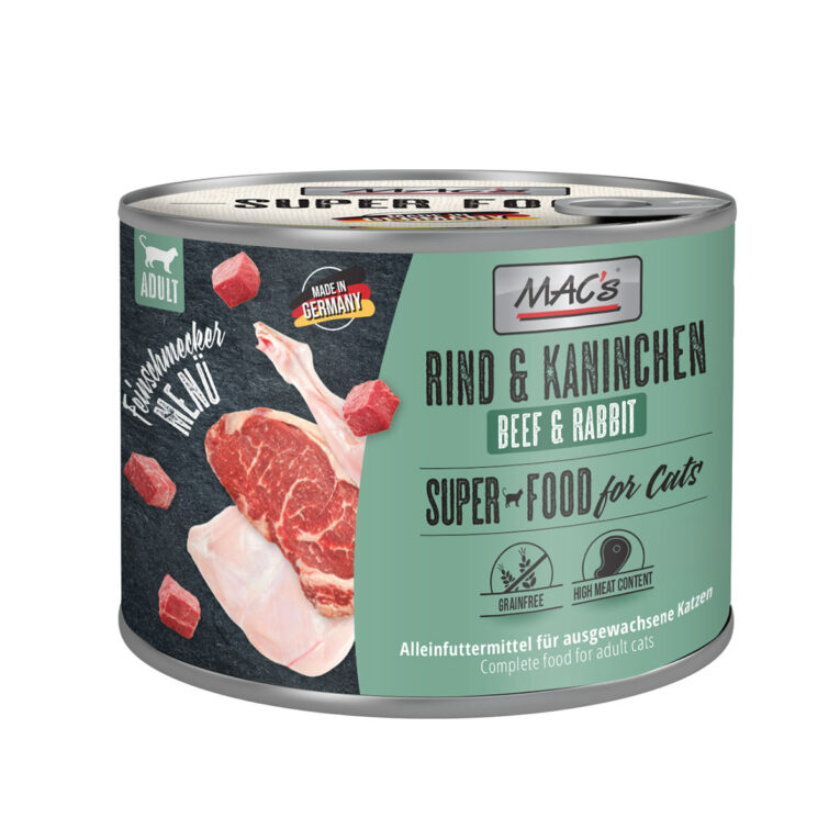 Günstig MAC’s Cat Feinschmecker Menü Rind und Kaninchen 12x200g i mPreisvergleich in unserem Onlineshop auf Hundeliebe-shop.de kaufen.
