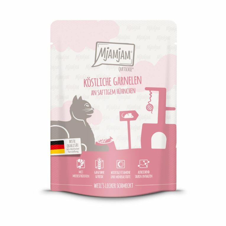 Günstig MjAMjAM Quetschie Garnelen an saftigem Hühnchen 24x300g i mPreisvergleich in unserem Onlineshop auf Hundeliebe-shop.de kaufen.
