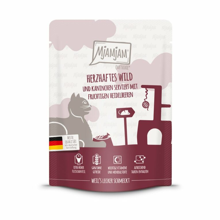 Günstig MjAMjAM Quetschie Wild & Kaninchen mit Heidelbeeren 24x300g i mPreisvergleich in unserem Onlineshop auf Hundeliebe-shop.de kaufen.