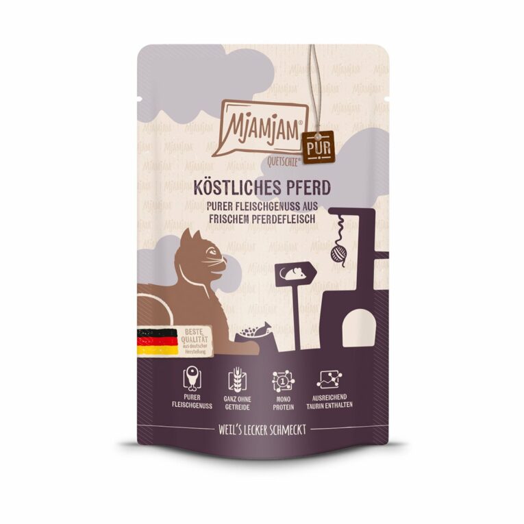 Günstig MjAMjAM – Quetschie – purer Fleischgenuss – köstliches Pferd pur 48x125g i mPreisvergleich in unserem Onlineshop auf Hundeliebe-shop.de kaufen.