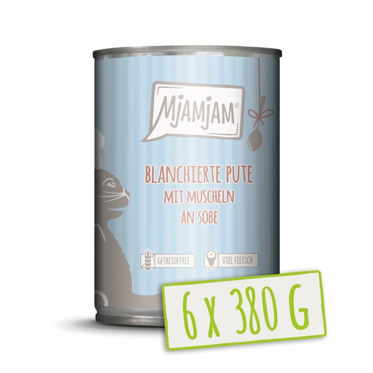 Günstig MjAMjAM blanchierte Pute mit Muscheln an Soße. 6x380g i mPreisvergleich in unserem Onlineshop auf Hundeliebe-shop.de kaufen.