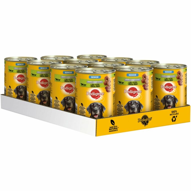 Günstig Pedigree Senior mit Lamm und Geflügel in Pastete 12x400g i mPreisvergleich in unserem Onlineshop auf Hundeliebe-shop.de kaufen.