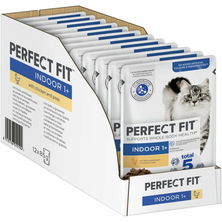 Günstig Perfect Fit Katzenfutter Indoor mit Huhn & Erbsen 12x85g i mPreisvergleich in unserem Onlineshop auf Hundeliebe-shop.de kaufen.