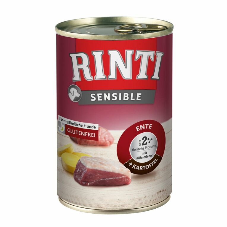 Günstig Rinti Sensible Ente & Huhn & Kartoffel 24x400g i mPreisvergleich in unserem Onlineshop auf Hundeliebe-shop.de kaufen.