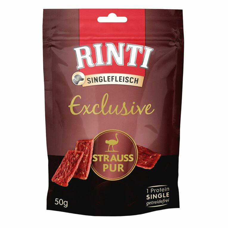 Günstig Rinti Singlefleisch Exclusive Snack Strauss pur 6x50g i mPreisvergleich in unserem Onlineshop auf Hundeliebe-shop.de kaufen.