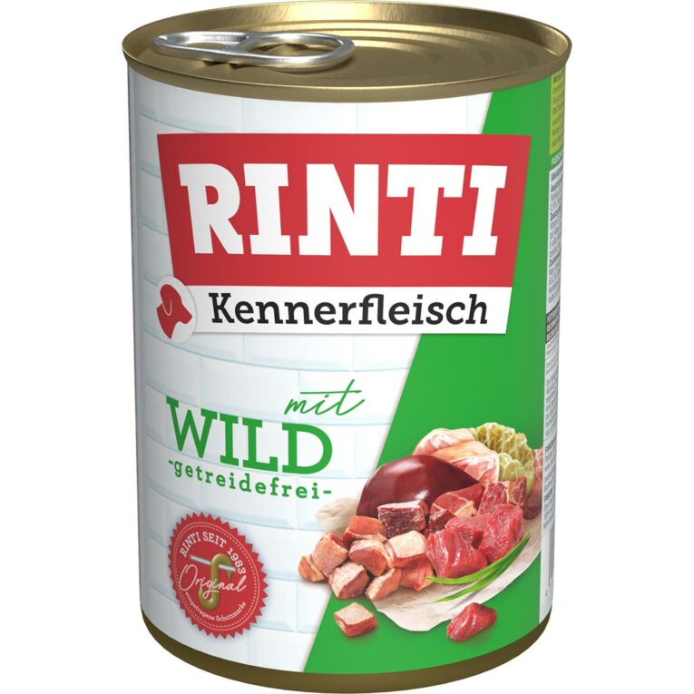 Günstig Rinti Kennerfleisch mit Wild 24x400g i mPreisvergleich in unserem Onlineshop auf Hundeliebe-shop.de kaufen.