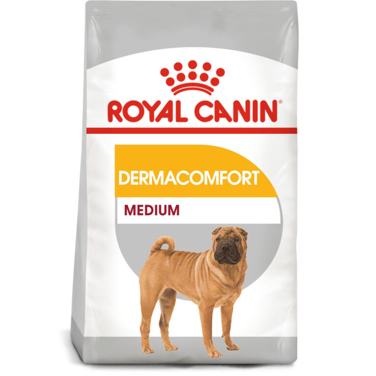 Günstig ROYAL CANIN DERMACOMFORT MEDIUM Trockenfutter für mittelgroße Hunde mit empfindlicher Haut 3kg i mPreisvergleich in unserem Onlineshop auf Hundeliebe-shop.de kaufen.