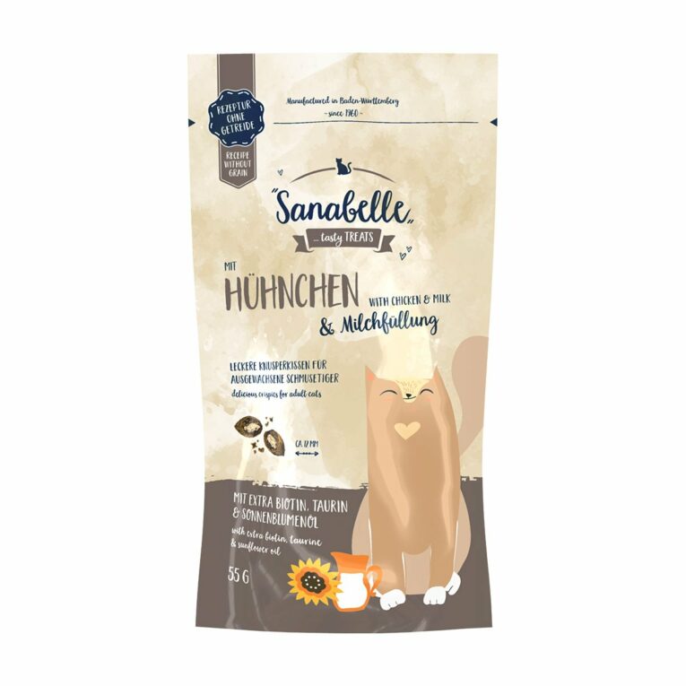 Günstig Sanabelle Knusperkissen Huhn & Milch 5x55g i mPreisvergleich in unserem Onlineshop auf Hundeliebe-shop.de kaufen.