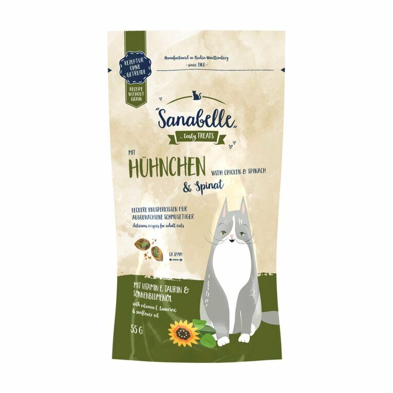 Günstig Sanabelle Knusperkissen Huhn & Spinat 5x55g i mPreisvergleich in unserem Onlineshop auf Hundeliebe-shop.de kaufen.
