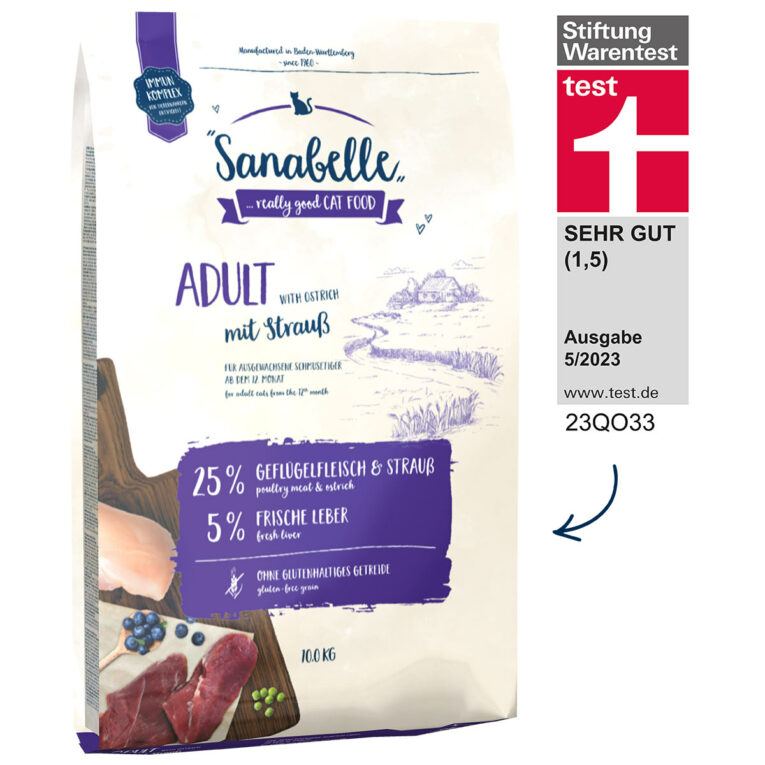 Günstig Sanabelle Adult Strauß 2x10kg i mPreisvergleich in unserem Onlineshop auf Hundeliebe-shop.de kaufen.