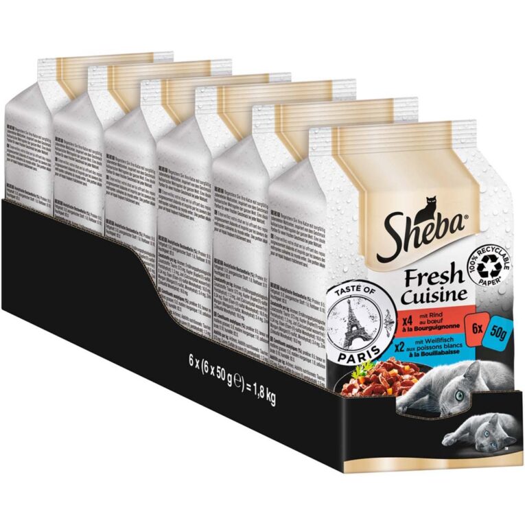 Günstig SHEBA Fresh Cuisine Taste of Paris Rind & Weißfisch 36x50g i mPreisvergleich in unserem Onlineshop auf Hundeliebe-shop.de kaufen.