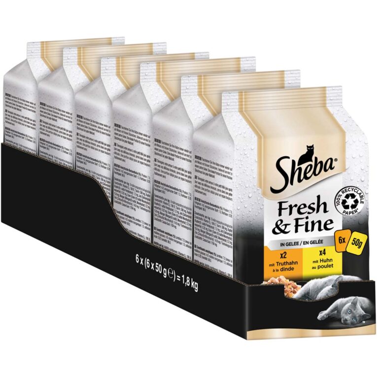 Günstig Sheba Fresh & Fine in Gelee mit Truhahn & Huhn 72x50g i mPreisvergleich in unserem Onlineshop auf Hundeliebe-shop.de kaufen.