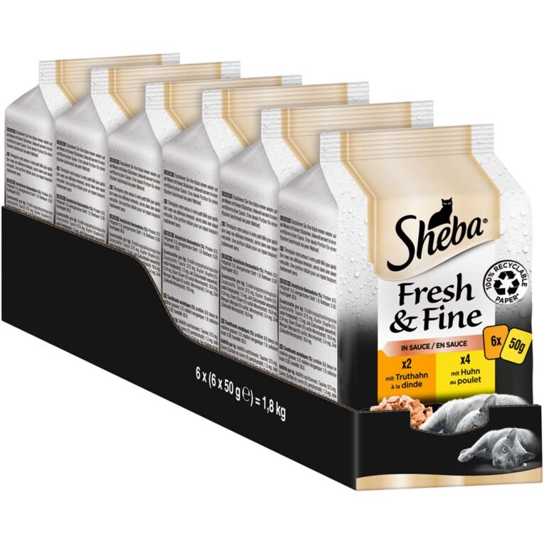 Günstig Sheba Fresh & Fine in Sauce mit Huhn & Truthahn 72x50g i mPreisvergleich in unserem Onlineshop auf Hundeliebe-shop.de kaufen.