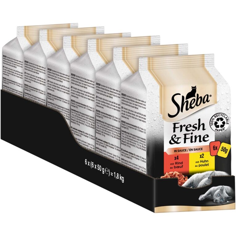 Günstig Sheba Fresh & Fine in Sauce mit Rind & Huhn 72x50g i mPreisvergleich in unserem Onlineshop auf Hundeliebe-shop.de kaufen.