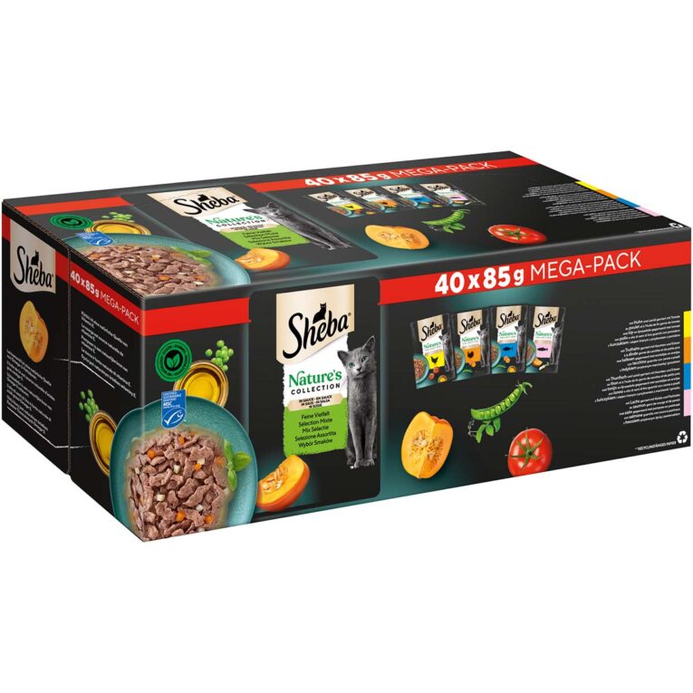 Günstig Sheba Nature’s Collection Sauce Feine Vielfalt MSC 40x85g i mPreisvergleich in unserem Onlineshop auf Hundeliebe-shop.de kaufen.