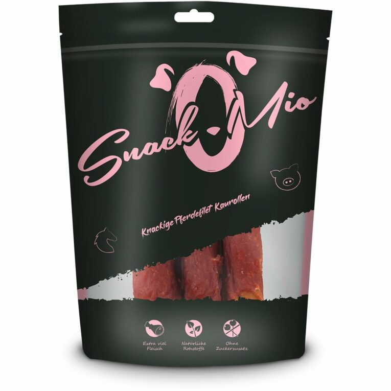 Günstig SnackOMio – knackige Pferdefilet 3 Kaurollen 2x150g i mPreisvergleich in unserem Onlineshop auf Hundeliebe-shop.de kaufen.