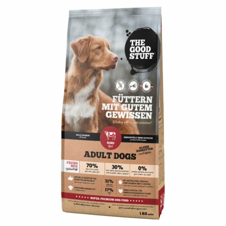 Günstig The Goodstuff Minis Adult Rind 1kg i mPreisvergleich in unserem Onlineshop auf Hundeliebe-shop.de kaufen.