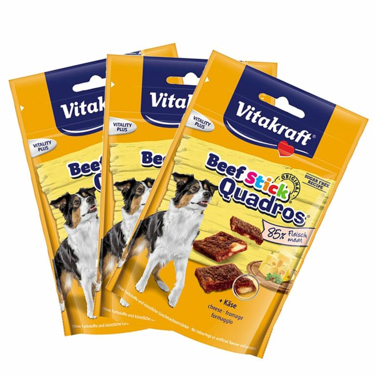 Günstig Vitakraft Hundesnack Beef-Stick Quadros Käse 3er Pack i mPreisvergleich in unserem Onlineshop auf Hundeliebe-shop.de kaufen.
