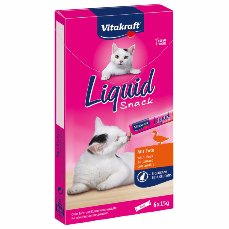 Günstig Vitakraft Cat liquid Snack Ente und Beta-Glucane 18x15g (3×6 Stk) i mPreisvergleich in unserem Onlineshop auf Hundeliebe-shop.de kaufen.