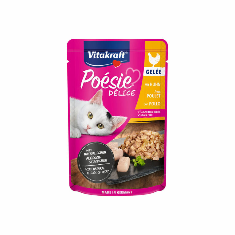 Günstig Vitakraft Poésie Délice Huhn in Gelée 23x85g i mPreisvergleich in unserem Onlineshop auf Hundeliebe-shop.de kaufen.
