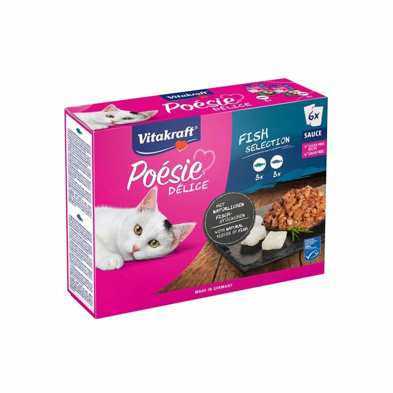 Günstig Vitakraft Poésie Délice Fish Selection in Sauce 6x85g i mPreisvergleich in unserem Onlineshop auf Hundeliebe-shop.de kaufen.