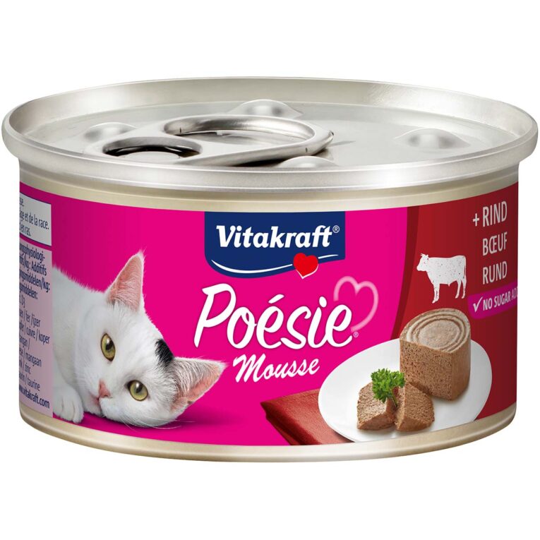 Günstig Vitakraft Katzenfutter Poésie Mousse Rind 12x85g i mPreisvergleich in unserem Onlineshop auf Hundeliebe-shop.de kaufen.