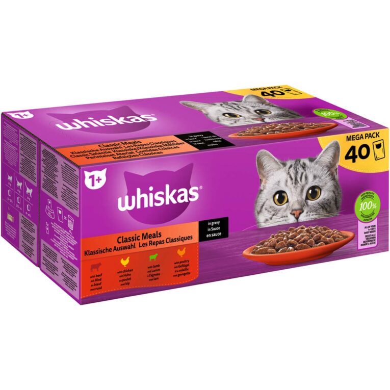 Günstig Whiskas Multipack 1+ Klassische Auswahl in Sauce 40x85g i mPreisvergleich in unserem Onlineshop auf Hundeliebe-shop.de kaufen.