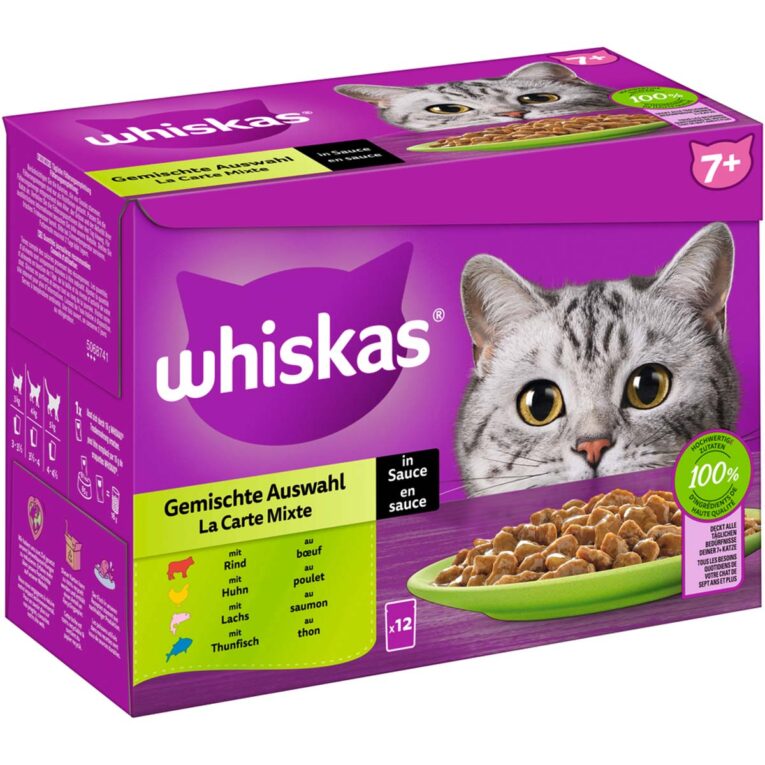 Günstig Whiskas Multipack 7+ Gemischte Auswahl in Sauce 12x85g i mPreisvergleich in unserem Onlineshop auf Hundeliebe-shop.de kaufen.