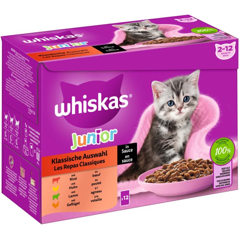 Günstig Whiskas Multipack Junior Klassische Auswahl in Sauce 12x85g i mPreisvergleich in unserem Onlineshop auf Hundeliebe-shop.de kaufen.