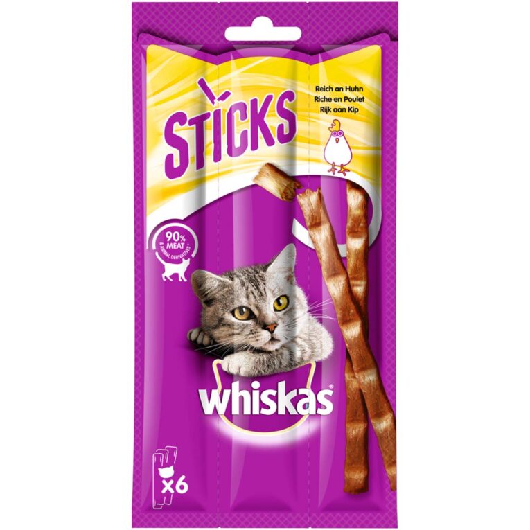 Günstig Whiskas Sticks 6 Stück Reich an Huhn i mPreisvergleich in unserem Onlineshop auf Hundeliebe-shop.de kaufen.