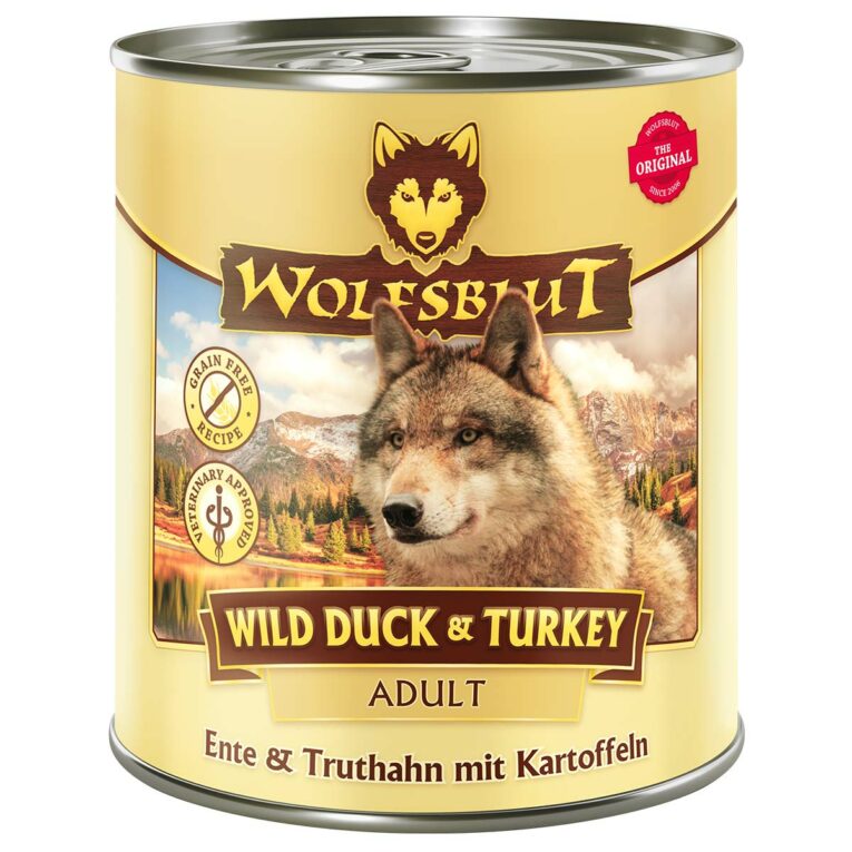 Günstig Wolfsblut Wild Duck & Turkey Adult 6x800g i mPreisvergleich in unserem Onlineshop auf Hundeliebe-shop.de kaufen.