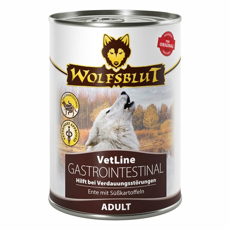 Günstig Wolfsblut VetLine Gastrointestinal – Ente 6x395g i mPreisvergleich in unserem Onlineshop auf Hundeliebe-shop.de kaufen.
