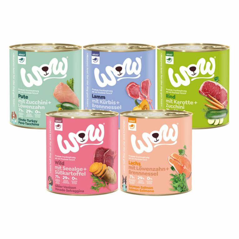 Günstig WOW Adult 30x800g Mixpaket i mPreisvergleich in unserem Onlineshop auf Hundeliebe-shop.de kaufen.