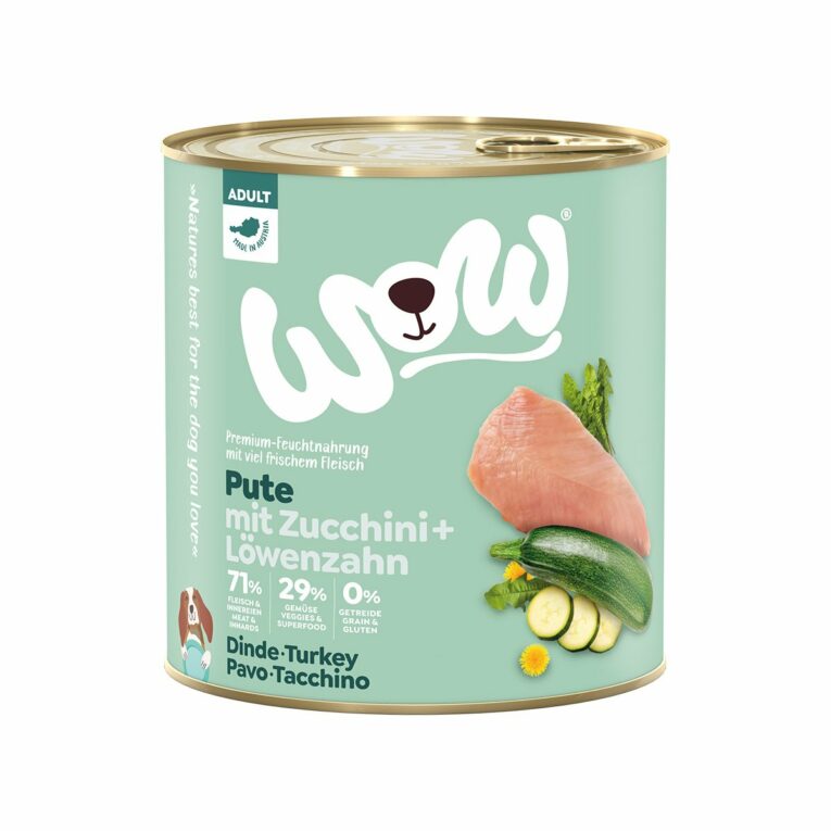 Günstig WOW Adult Pute mit Zuchhini und Löwenzahn 6x800g i mPreisvergleich in unserem Onlineshop auf Hundeliebe-shop.de kaufen.