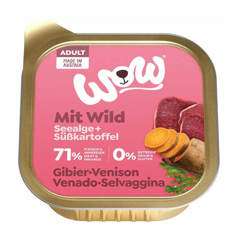 Günstig WOW Adult Wild mit Seealgen und Süßkartoffel 11x150g i mPreisvergleich in unserem Onlineshop auf Hundeliebe-shop.de kaufen.