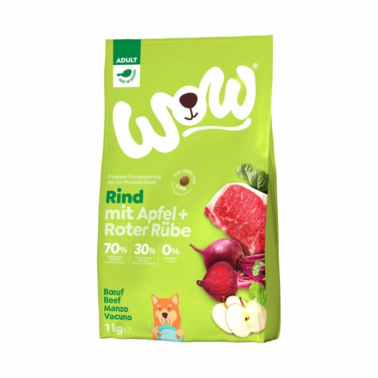 Günstig WOW Minis Adult Rind mit Apfel und Roter Rübe 1kg i mPreisvergleich in unserem Onlineshop auf Hundeliebe-shop.de kaufen.