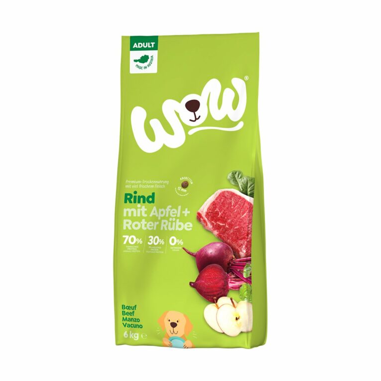 Günstig WOW Trockenfutter Adult Rind mit Apfel und Roter Rübe 6kg i mPreisvergleich in unserem Onlineshop auf Hundeliebe-shop.de kaufen.
