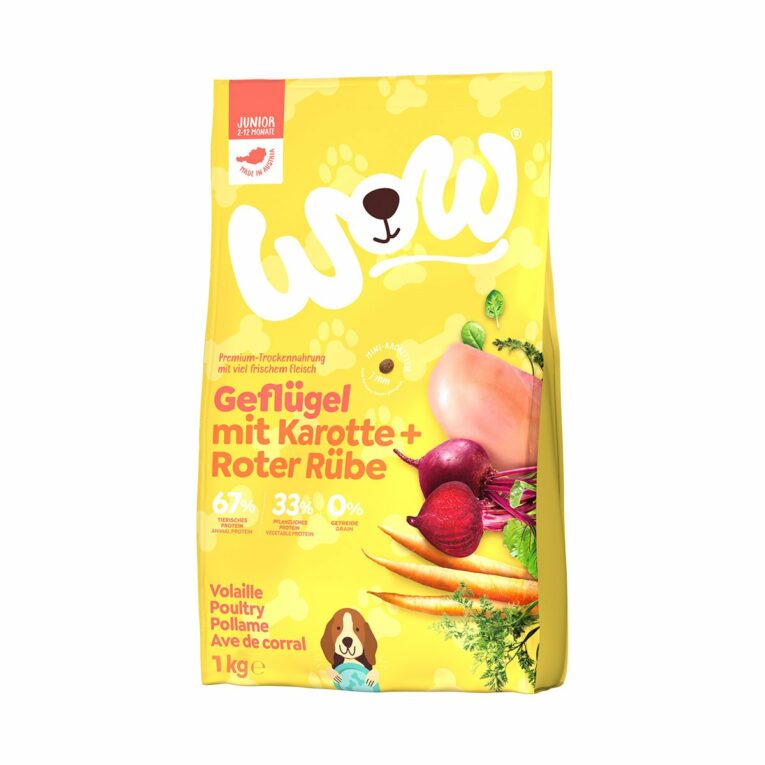 Günstig WOW Minis Junior Geflügel 1kg i mPreisvergleich in unserem Onlineshop auf Hundeliebe-shop.de kaufen.