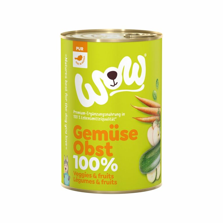 Günstig WOW Pur Gemüse & Obst 6x400g i mPreisvergleich in unserem Onlineshop auf Hundeliebe-shop.de kaufen.