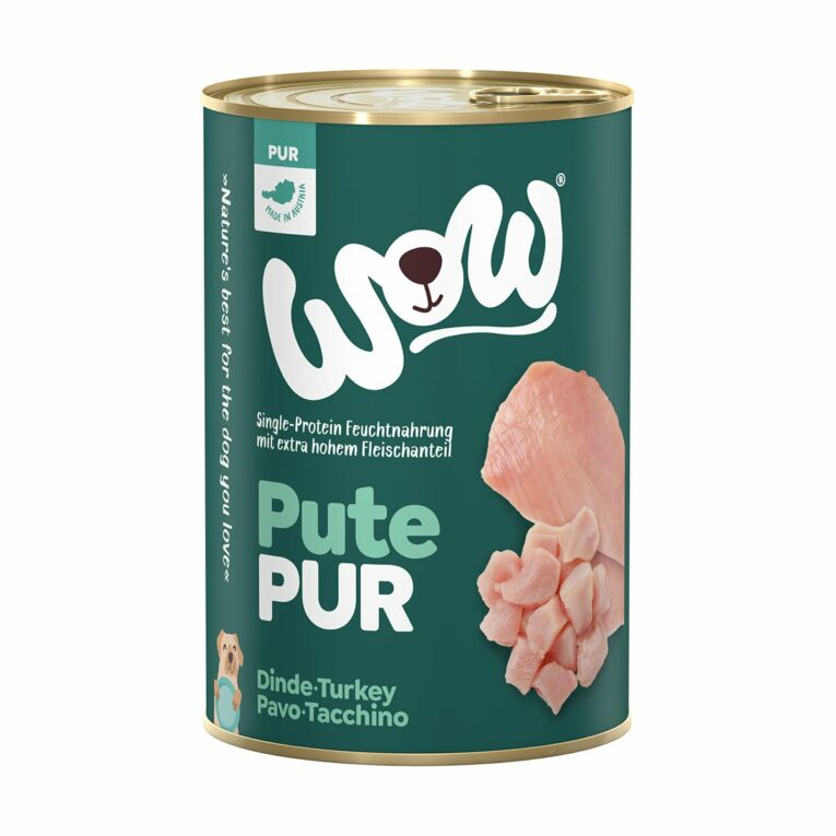 Günstig WOW Pur Pute Single Protein Futter 6x400g i mPreisvergleich in unserem Onlineshop auf Hundeliebe-shop.de kaufen.