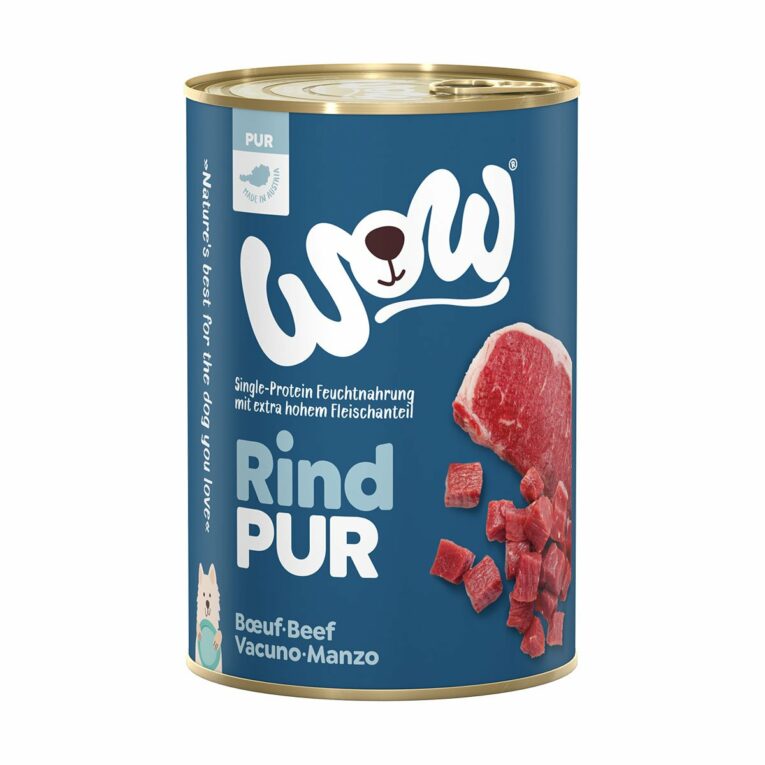 Günstig WOW Pur Rind Single Protein 6x400g i mPreisvergleich in unserem Onlineshop auf Hundeliebe-shop.de kaufen.