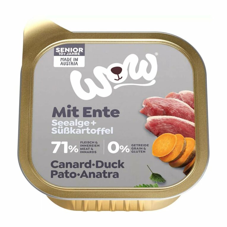 Günstig WOW Senior Ente Senior Ente mit Seealgen und Süßkartoffel 11x150g i mPreisvergleich in unserem Onlineshop auf Hundeliebe-shop.de kaufen.