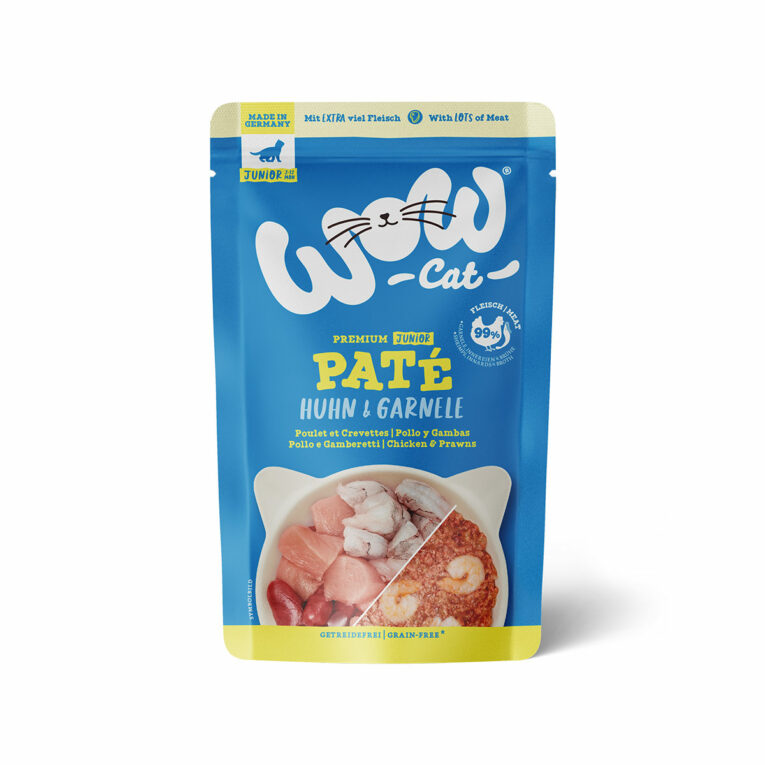 Günstig WOW CAT Junior Huhn & Garnele 12x125g i mPreisvergleich in unserem Onlineshop auf Hundeliebe-shop.de kaufen.